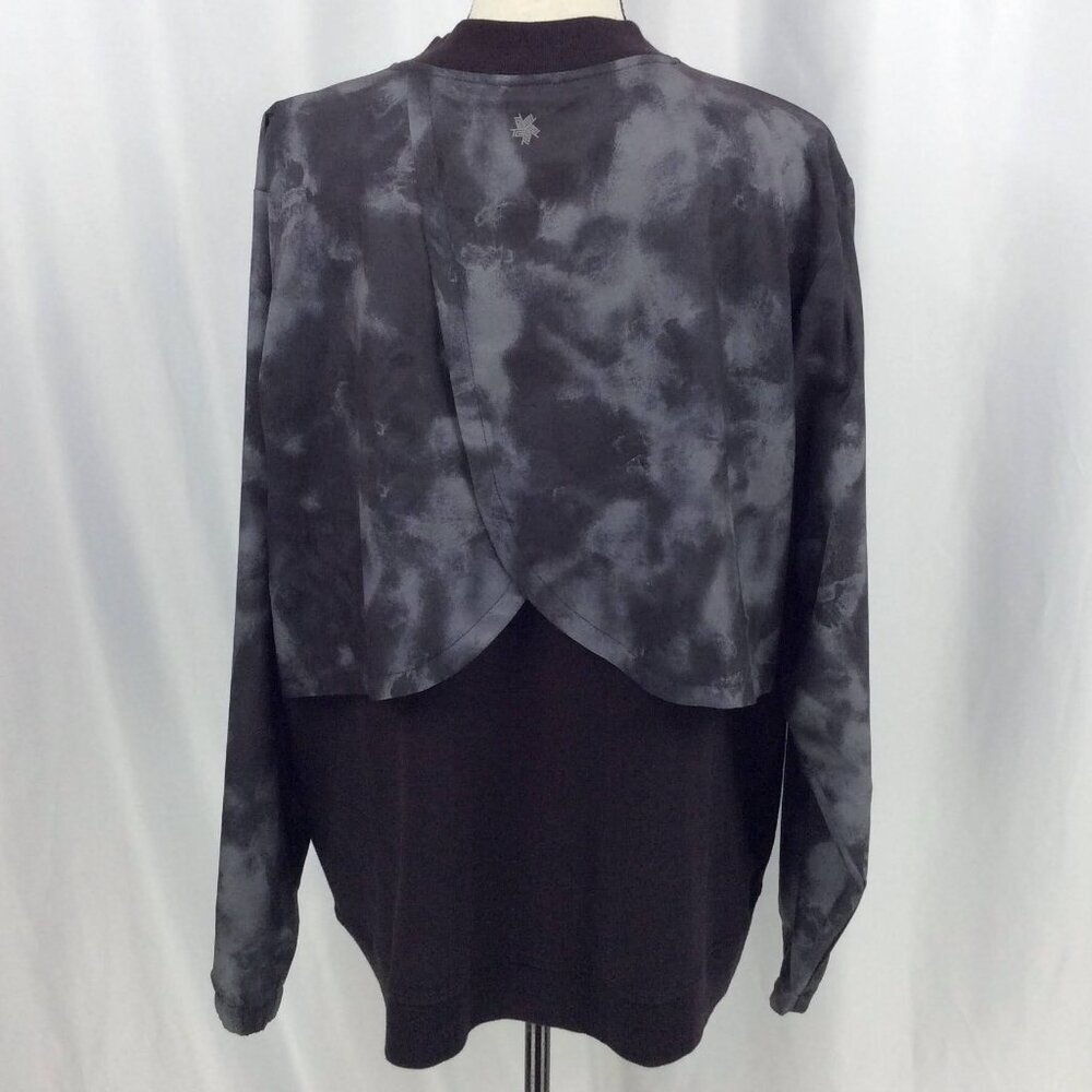 Tek Gear DryTek Plus Size Mixed Media Windbreaker Jacket Womens 1X Black Workout - Picture 4 of 11